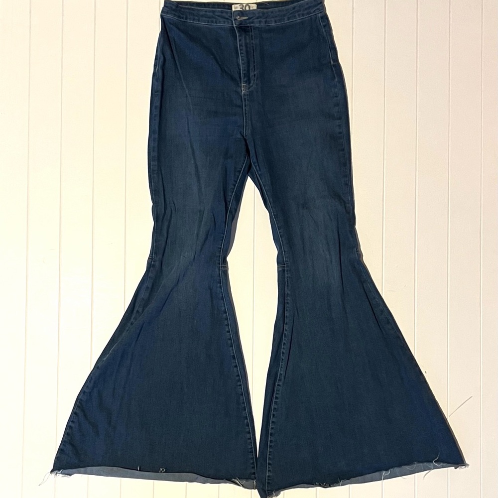 Free People Flared Blue Jeans